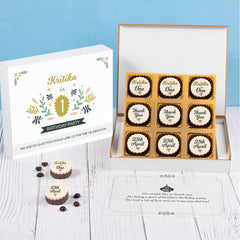 Close-up chocolate print for 1st birthday party return gift ideas