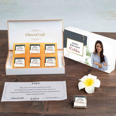 Beautiful Modern Design Personalised Chocolate Gift Box for Birthday (with Wrapped Chocolates)