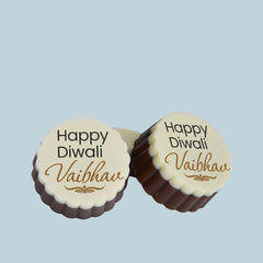 Diya Design Personalised Gift for Diwali with Printed Chocolates
