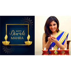 Elegant Blue Personalised Diwali Gift Box with Printed Chocolates