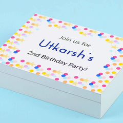 Birthday Invitation - 4 Chocolate Box - All Printed Chocolates (Minimum 10 Boxes)