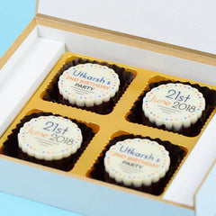 Birthday Invitation - 4 Chocolate Box - All Printed Chocolates (Minimum 10 Boxes)