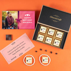 Cute Bow Design Personalised Chocolate Box for Birthday (with Wrapped Chocolates)
