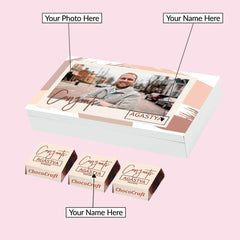 Watercolor Design Personalized Congratulations Gift Box with Wrapped Chocolates