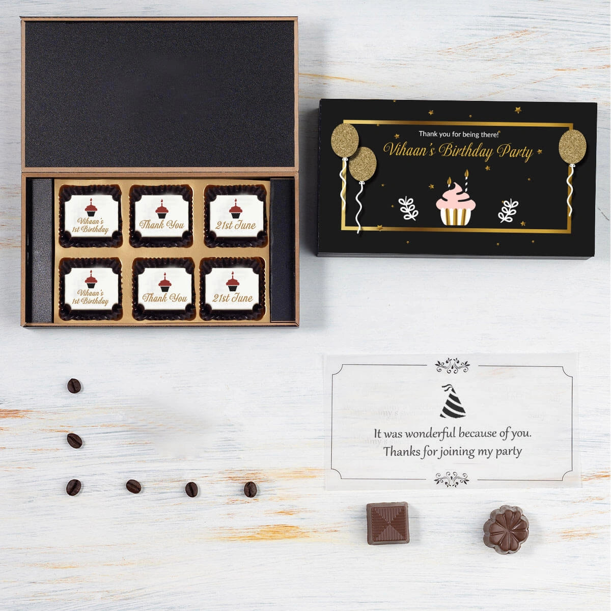 6 chocolate box – unique return gifts for birthday party guests