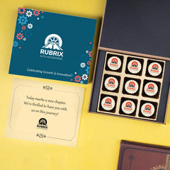 9-piece logo chocolate gift box for factory inauguration 