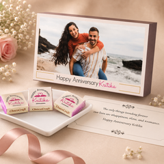 Unique Personalised Wedding Anniversary Gift Chocolate Box (With Wrapped Chocolates)