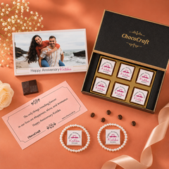 Unique Personalised Wedding Anniversary Gift Chocolate Box (With Wrapped Chocolates)