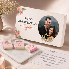 Personalized Anniversary Gift with Couple Photo (with Wrapped Chocolates)