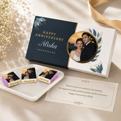 Beautiful Anniversary Chcocolates Personalized with Photo (with Wrapped Chocolates)