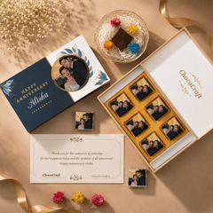 Beautiful Anniversary Chcocolates Personalized with Photo (with Wrapped Chocolates)