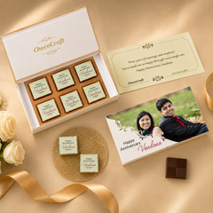 Personalized Anniversary Gift Box & Chocolates (with Wrapped Chocolates)