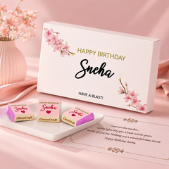 Floral Birthday Wishes - Personalised Chocolate Box(with Wrapped Chocolates)