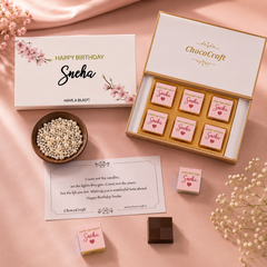 Floral Birthday Wishes - Personalised Chocolate Box(with Wrapped Chocolates)