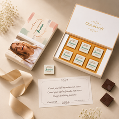 Water Color Design Personalised Chocolate Gift Box for Birthday (with Wrapped Chocolates)