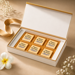 Golden Hearts Design Personalised Chocolate Box for Birthday (with Wrapped Chocolates)