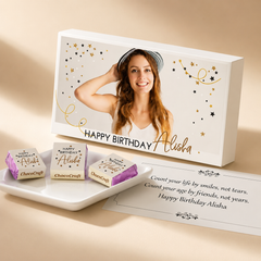 Personalized Birthday Present with Wrapped Chocolates