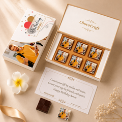 Happy Birthday Gift with Personalised Photo on Wrapped Chocolates