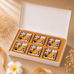 Happy Birthday Gift with Personalised Photo on Wrapped Chocolates