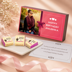 Cute Bow Design Personalised Chocolate Box for Birthday (with Wrapped Chocolates)