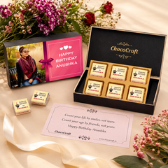 Cute Bow Design Personalised Chocolate Box for Birthday (with Wrapped Chocolates)
