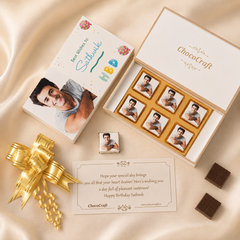 Photo Chocolates in Personalised Birthday Gift Box (with Wrapped Chocolates)