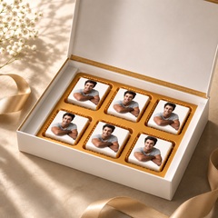 Photo Chocolates in Personalised Birthday Gift Box (with Wrapped Chocolates)