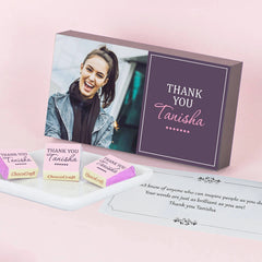 Elegant Purple Thank You Gift Box with Wrapped Chocolates