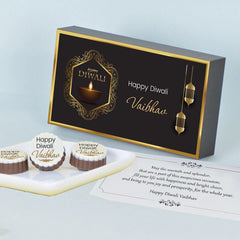 Diya Design Personalised Gift for Diwali with Printed Chocolates