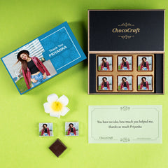 Elegant Blue Thank You Gift Box and Chocolates with Wrapped Chocolates (Contest Edition)
