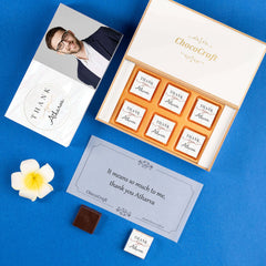 Marble Design Thank You Gift Personalized with Photo (with Wrapped Chocolates)