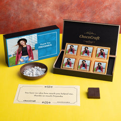 Elegant Blue Thank You Gift Box and Chocolates with Wrapped Chocolates (Contest Edition)