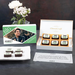 Thank You Chocolate Gifts: Personalized Thank You Gifts for Husband with Photo Chocolates
