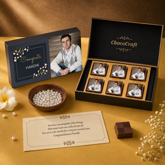Beautiful Congratulations Gift Box and Chocolates Personalized with Photo (with Wrapped Chocolates)