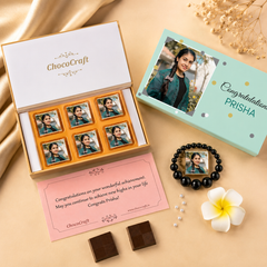 Beautiful Congratulations Gift Box Personalized with Photo (with Wrapped Chocolates)
