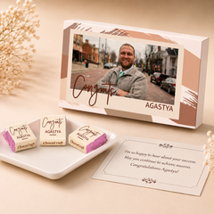 Watercolor Design Personalized Congratulations Gift Box with Wrapped Chocolates