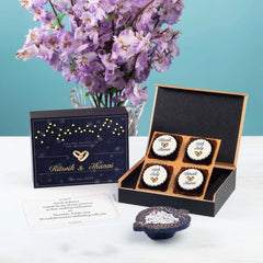 Wedding invitations - 4 Chocolate Box - All Printed Chocolates (Minimum 10 Boxes)