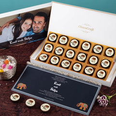 Wedding Invitations - 18 Chocolate Box - All Printed Chocolates (Minimum 10 Boxes)