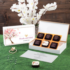 Wedding Invitations - 6 Chocolate Box - Single Printed Chocolates (Sample)