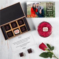 Anniversary Return Gifts - 6 Chocolate Box - Single Printed Chocolates (Minimum 10 Boxes)