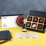 Corporate Diwali Gifts - 6 Chocolate Box - Single Printed Chocolate (Minimum 50 Boxes)