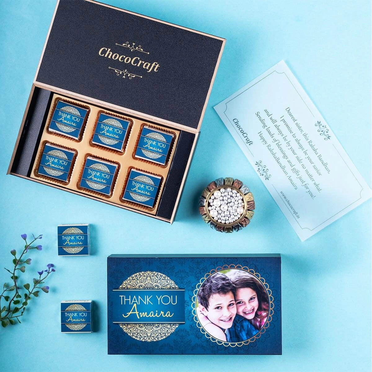 ChocoCraft Personalized Rakhi Chocolate Gift