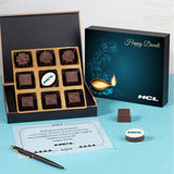 Corporate Diwali Gifts - 9 Chocolate Box - Single Printed Chocolates (Minimum 50 Boxes)