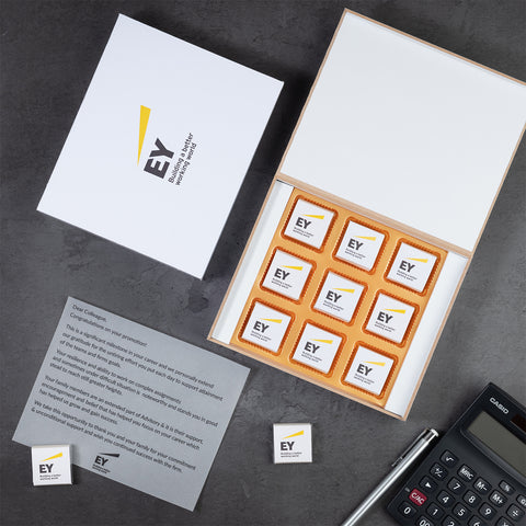 Corporate Gifts - 9 Chocolate Box - Wrapped Chocolates (Free Designing)