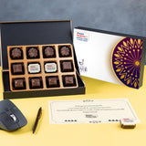 Corporate Diwali Gifts - 12 Chocolate Box - Middle Two Printed Chocolates (Sample)