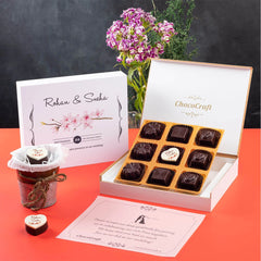 Wedding Return Gifts - 9 Chocolate Box - Middle Printed Chocolate (Sample)