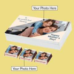 Elegant Mother's Day Gift Personalised with Photo (with Wrapped Chocolates)