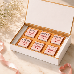 Personalized I Love You Chocolate Gift Box with Watercolour Design (with Wrapped Chocolates)