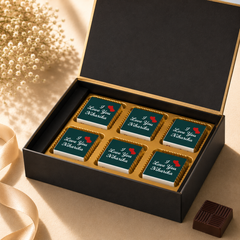 Floral Design I Love You Chocolate Gift Box Personalized with Picture (with Wrapped Chocolates)