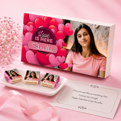 Special Valentine Gift Chocolate Box - Personalised with Photo and Name (with Wrapped Chocolates)